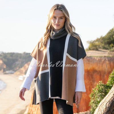 Marble Cape With Detachable Snood - Style 8112-208 (Tobacco / Multi)