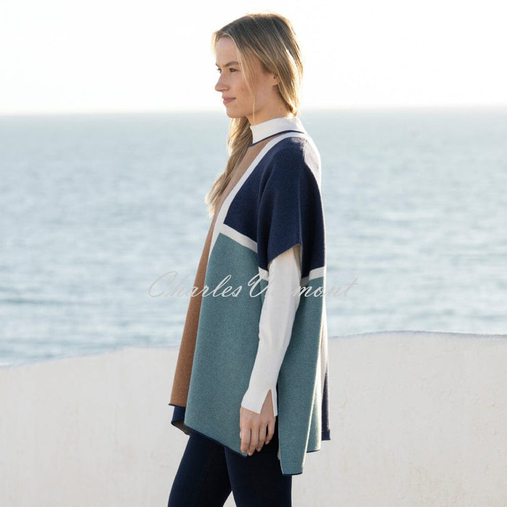 Marble Cape With Detachable Snood - Style 8112-223 (Seafoam / Multi)