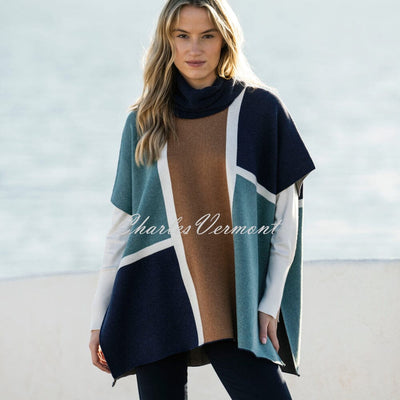 Marble Cape With Detachable Snood - Style 8112-223 (Seafoam / Multi)