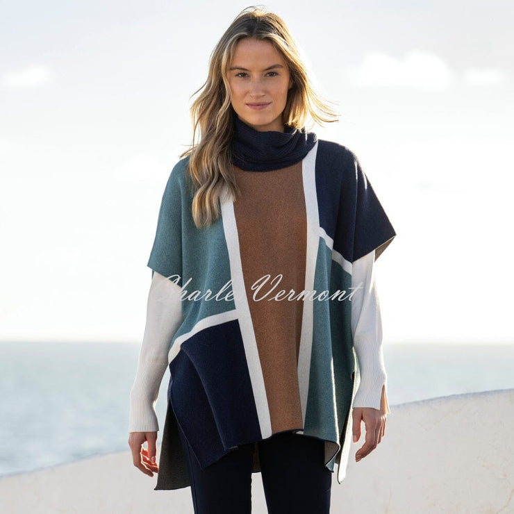 Marble Cape With Detachable Snood - Style 8112-223 (Seafoam / Multi)