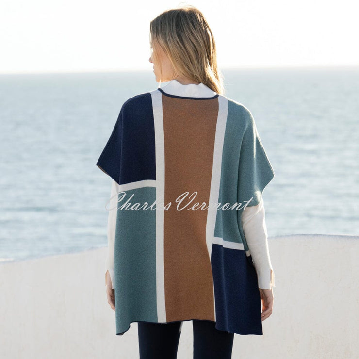 Marble Cape With Detachable Snood - Style 8112-223 (Seafoam / Multi)