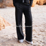 Marble Ponte Wide Leg Trouser - Style 8153-101 (Black)