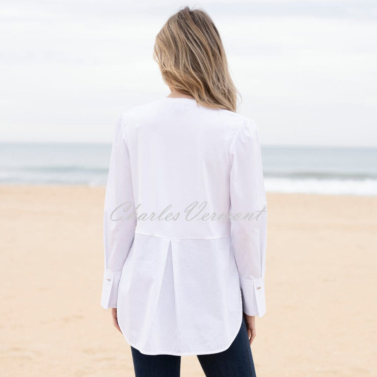 Marble Mock Blouse Top - Style 8147-102 (White)