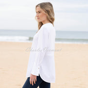 Marble Mock Blouse Top - Style 8147-102 (White)