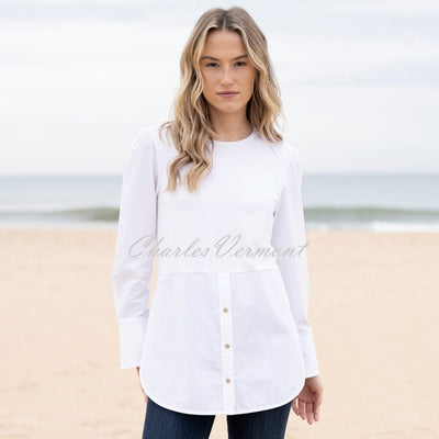 Marble Mock Blouse Top - Style 8147-102 (White)