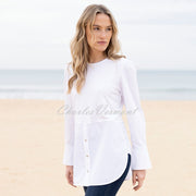 Marble Mock Blouse Top - Style 8147-102 (White)