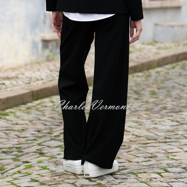 Marble Ponte Wide Leg Trouser - Style 8153-101 (Black)