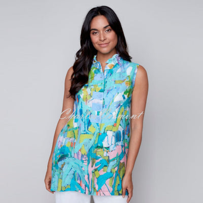 Claire Desjardins 'So Much Garden' Sleeveless Tunic Blouse - Style 91447