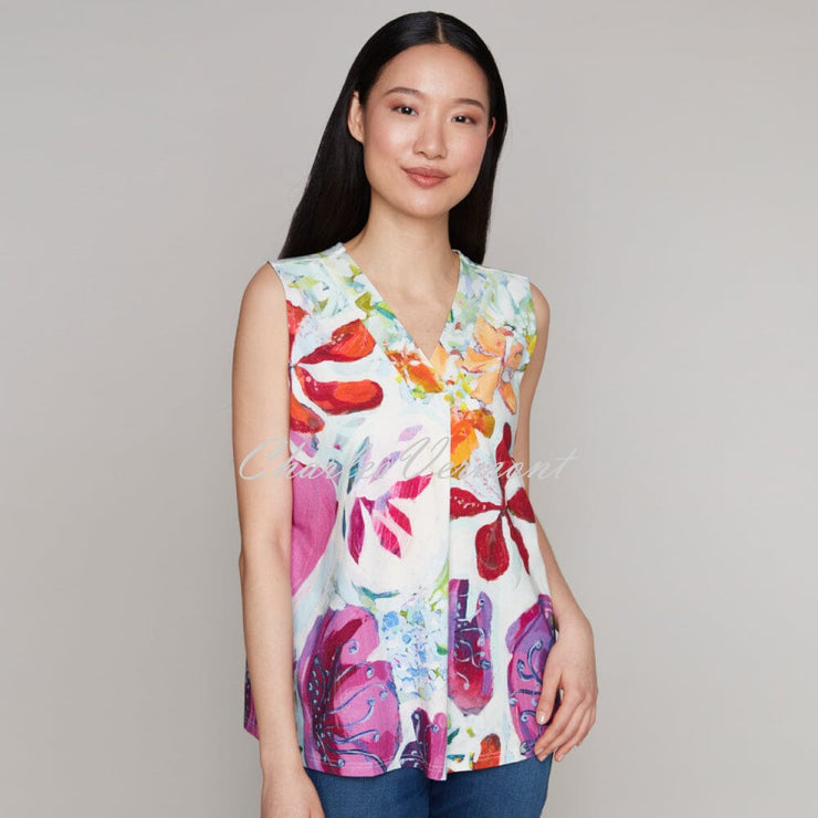 Claire Desjardins 'A Smattering Of Spring' V-Neck Top - Style 92038