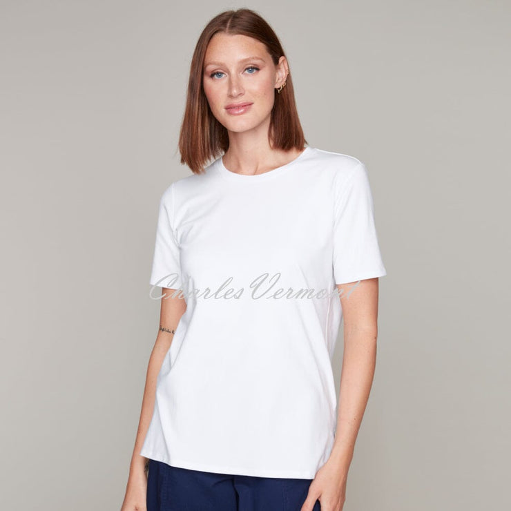 Clarie Desjardins Round Neck Top - Style 92041 (White)