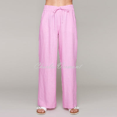 Claire Desjardins Linen Mix Wide Leg Trouser - Style 92052 (Light Pink)
