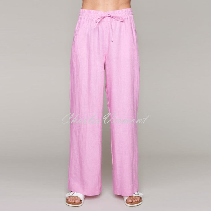 Claire Desjardins Linen Mix Wide Leg Trouser - Style 92052 (Light Pink)
