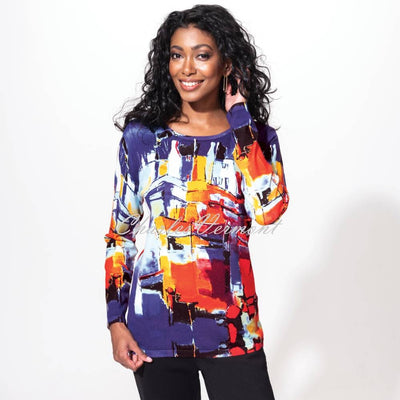 Alison Sheri Abstract Print Sweater Top - Style A42052