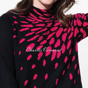 Alison Sheri Printed Black Diamante Sweater - Style A42126