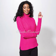 Alison Sheri Cable Knit Sweater - Style A42128 (Fushia)