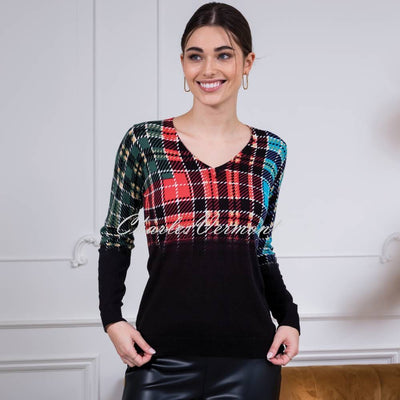 Alison Sheri Plaid Sweater Top - Style A42200