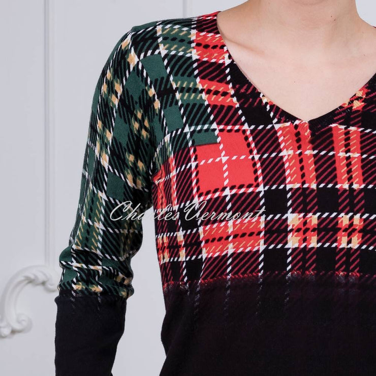 Alison Sheri Plaid Sweater Top - Style A42200