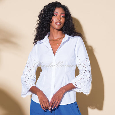 Alison Sheri Blouse With Broderie Lace Sleeve - Style A43315