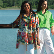 Alison Sheri Floral Print Trapeze Blouse - Style A45571