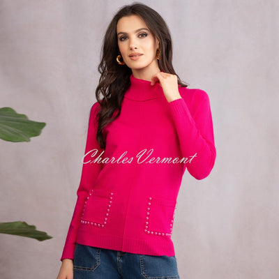 Alison Sheri Embellished Sweater - Style A46090 (Fuchsia)