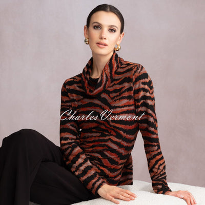 Alison Sheri Patterned Cowl Neck Top - Style A46129