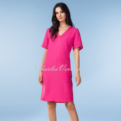 Alison Sheri Linen Mix Shift Dress - Style A47190 (Fuchsia)