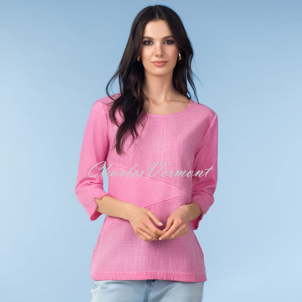 Alison Sheri Linen Mix Top - Style A47192 (Pink) | Charles Vermont