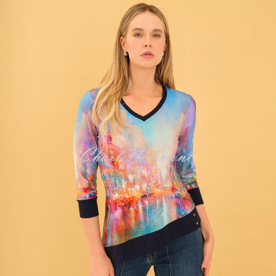 Dolcezza 'The Blue City' Asymmetric Top - Style 75712