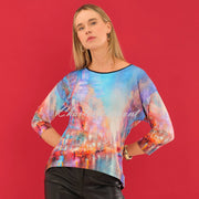 Dolcezza 'The Blue City' Top With Zip Back - Style 75713