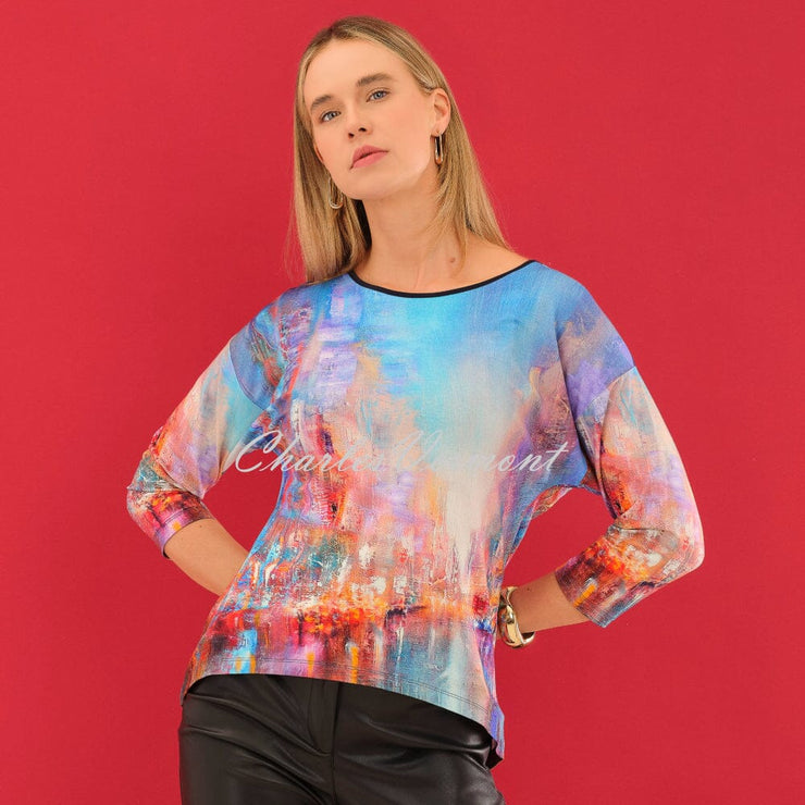 Dolcezza 'The Blue City' Top With Zip Back - Style 75713