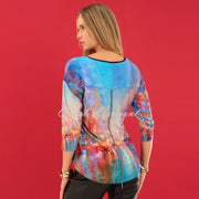 Dolcezza 'The Blue City' Top With Zip Back - Style 75713