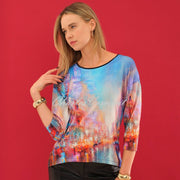 Dolcezza 'The Blue City' Top With Zip Back - Style 75713