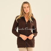 Dolcezza 'Basket Weave' Patterned Zip Jacket - Style 75183 (Brown)