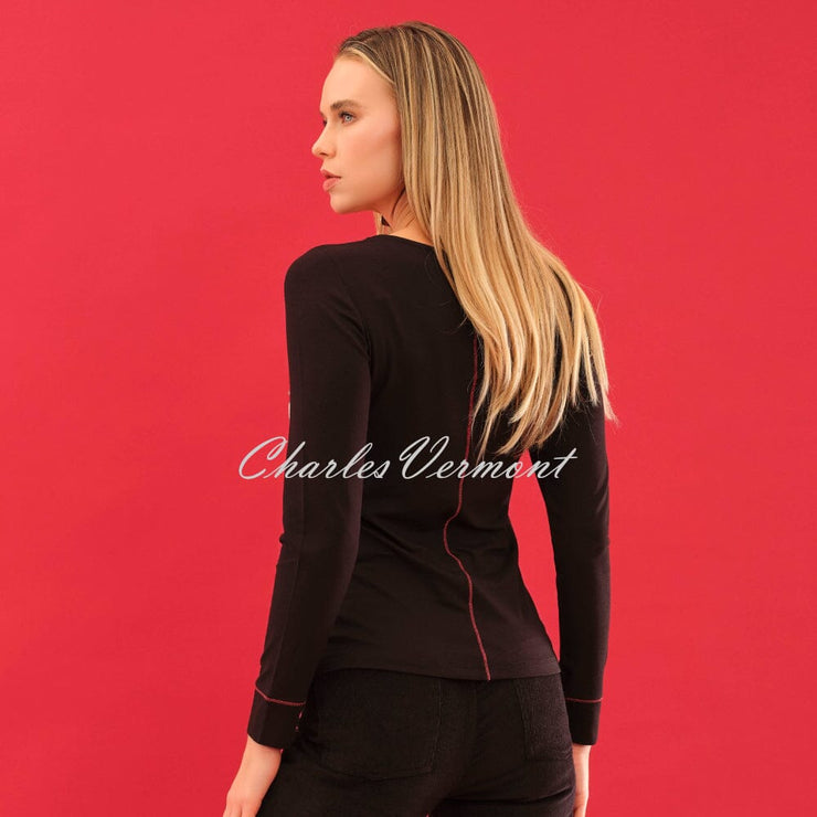 Dolcezza 'Bookworm' Top With Slashed Neck - Style 75641