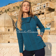Dolcezza 'Colourful Sporty Chic' Patterned Sweater - Style 74200 (Teal)