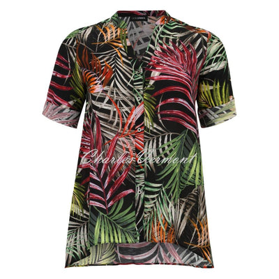 Doris Streich Tropical Print Linen Blouse - Style 249710-98