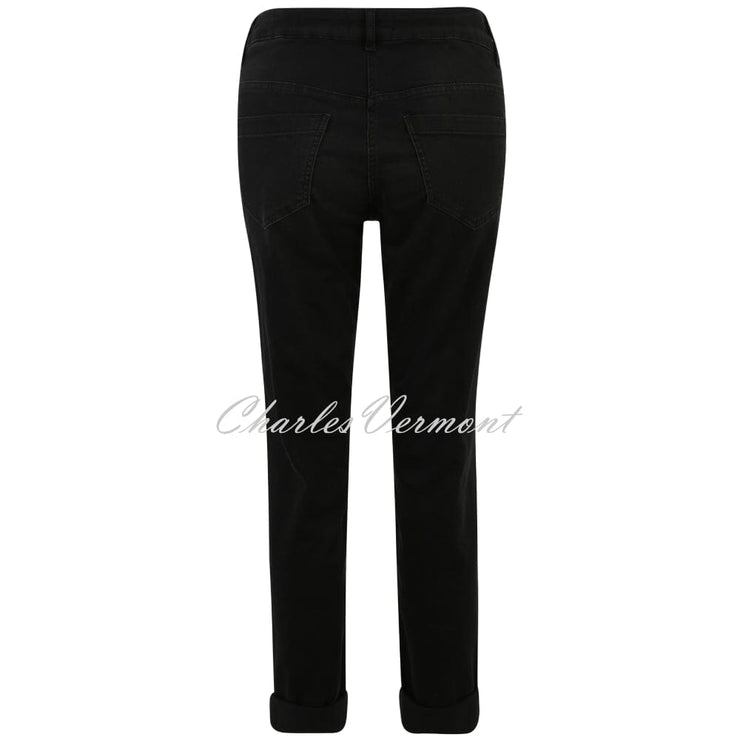 Doris Streich Black And Silver Rhinestone Jeans - Style 845197-99