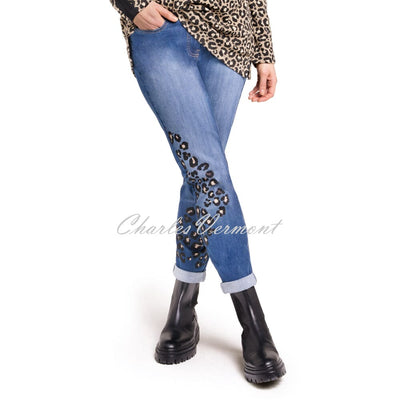 Doris Streich Leopard Print Jeans - Style 853195-56