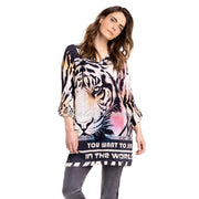 Doris Streich Animal Print Tunic Blouse - Style 253152-42