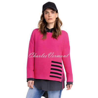 Doris Streich Striped Patch Pocket Sweater - Style 237105-42