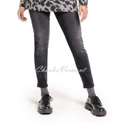Doris Streich Black And Silver Rhinestone Jeans - Style 845197-99