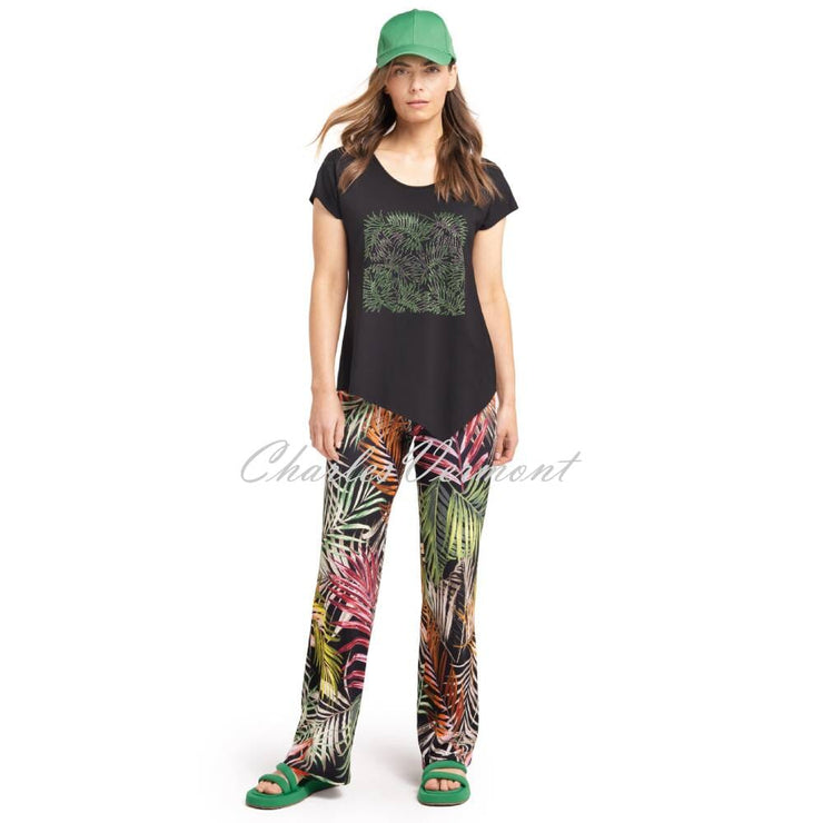 Doris Streich Wide Leg Tropical Print Trouser - Style 809709-98