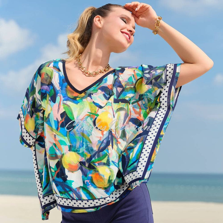 Dolcezza 'Orangerie' Poncho Style Top - Style 24650