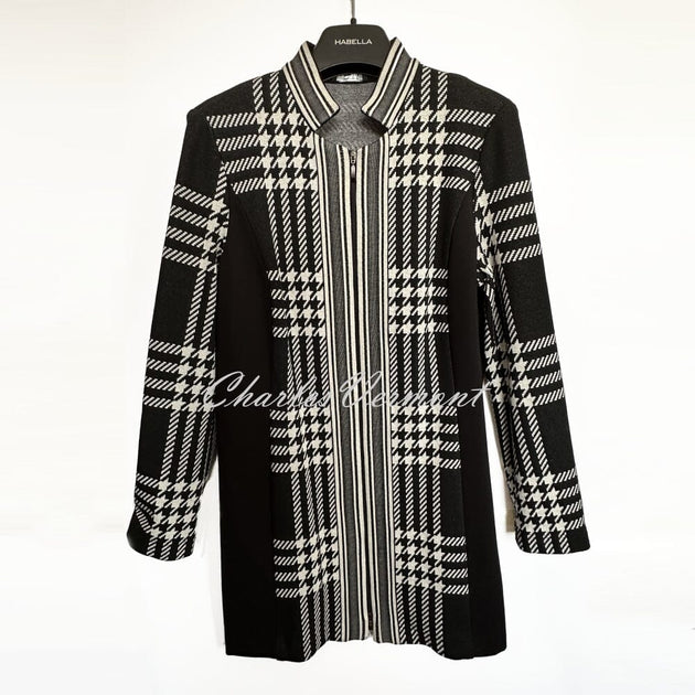 Habella Longline Houndstooth Jacket - Style 57181-50057-90 | Charles ...