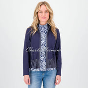 Just White Jacket with Drawstring Hem - Style J3608 (Navy)