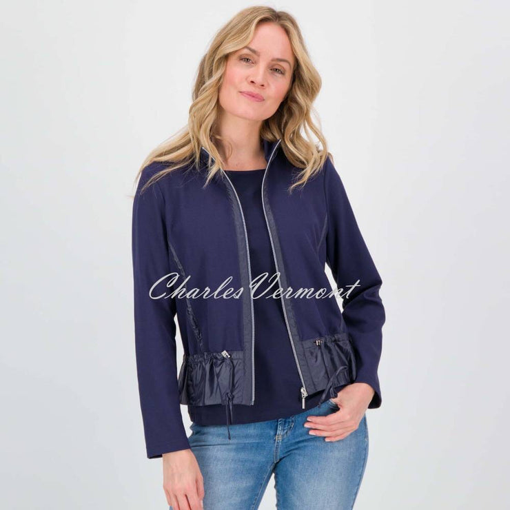 Just White Jacket with Drawstring Hem - Style J3608 (Navy)