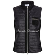 Just White Black Shimmer Lightly Padded Gilet - Style J3828 (Black)