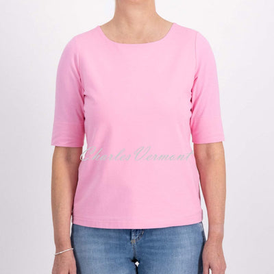 Just White Half Sleeve Top - Style J4115 (Rose)