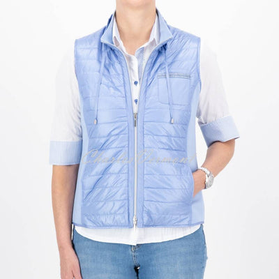 Just White Lightly Padded Gilet Jacket - Style J4120 (Blue)