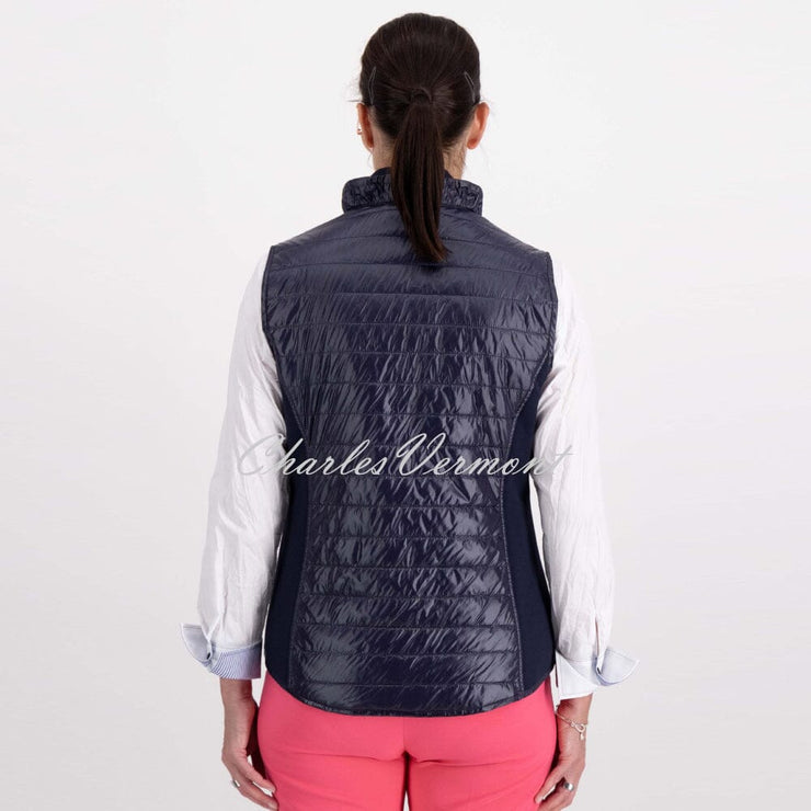 Just White Lightly Padded Gilet - Style J4120 (Navy)